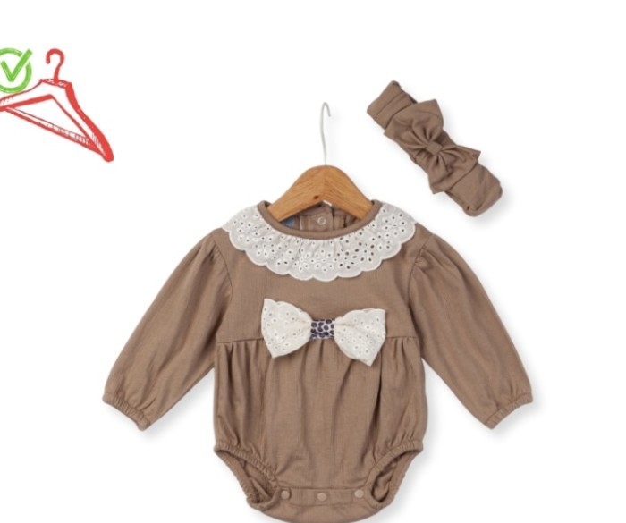 3-12 Ay Kız Badi Bandanalı Fisto Fiyonklu