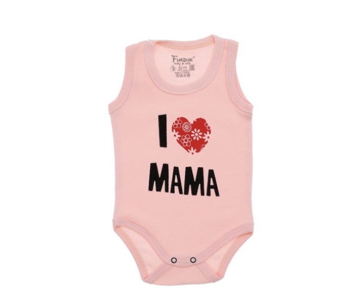 3-18 Ay Bebe I Love Mama Baskılı Badi