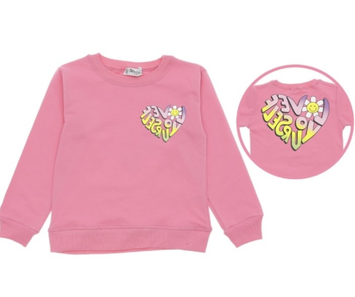 9-12 Yaş Kız Sweat Love Papatya Baskılı