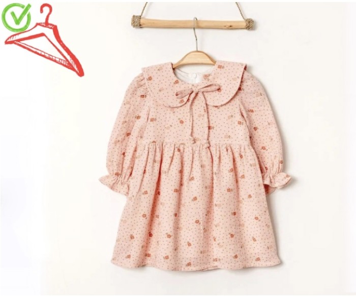 9-24 Ay Kız Elbise Gül Dijital Baskılı